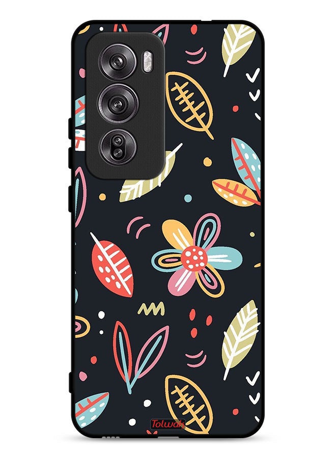 Tolwak Oppo Reno12 Pro 5G Protective Case Cover Flowers And Leaves Abstract Art - Image 1