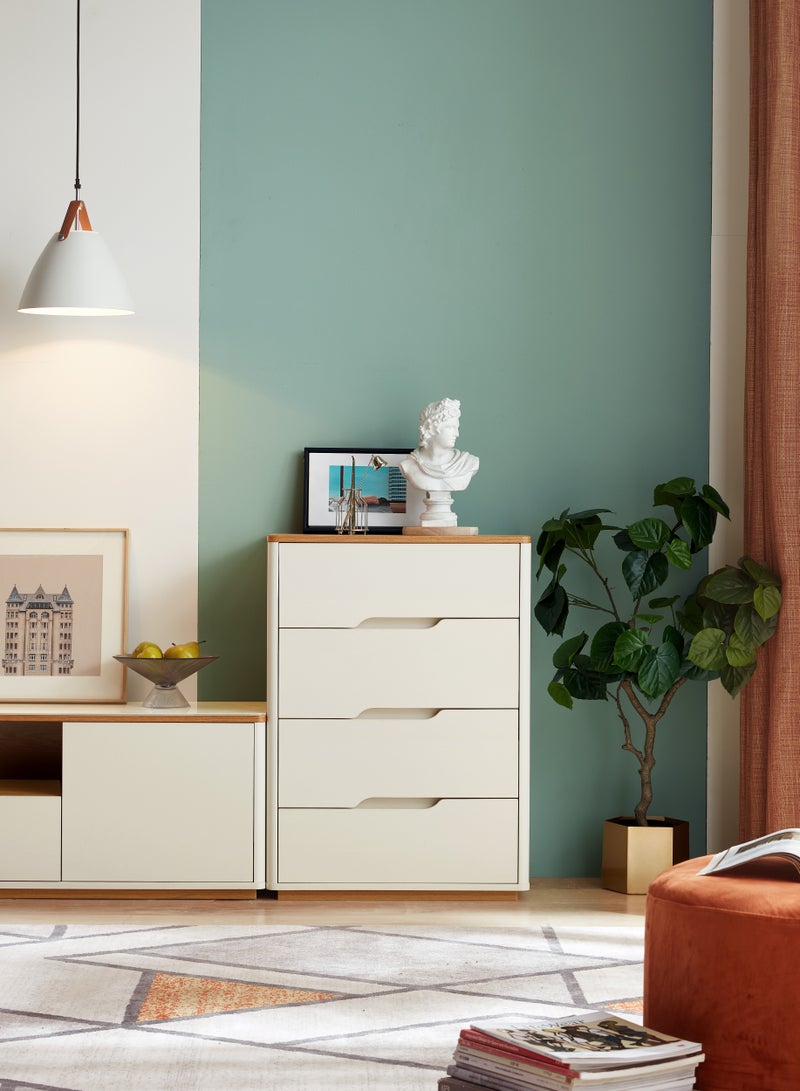 لينسي - خزانة عصرية بـ 4 أدراج، منظم خزانة للمكتب والمنزل وغرفة النوم، 59.4 طول × 39.8 عرض × 82.3 ارتفاع سم. - Image 1