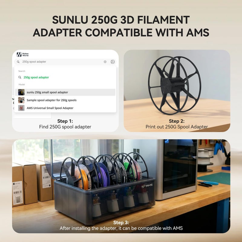 SUNLU PLA+ Filament Bundle, Christmas Gift, 3D Printer Filament Bundle Multicolor, Fit Bambu Labs Printer, Black+White+Grey+Red+Klein Blue+Green+Yellow+Orange - Image 5