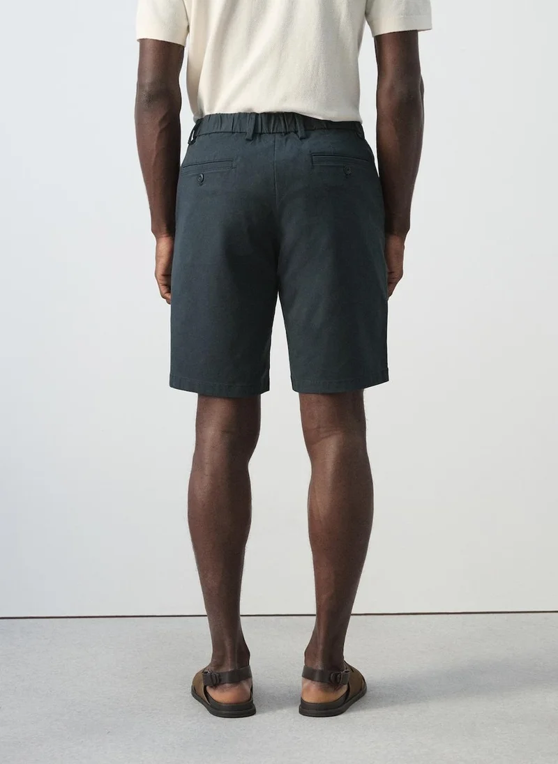 Mango Man Slim-fit chino cotton bermuda shorts