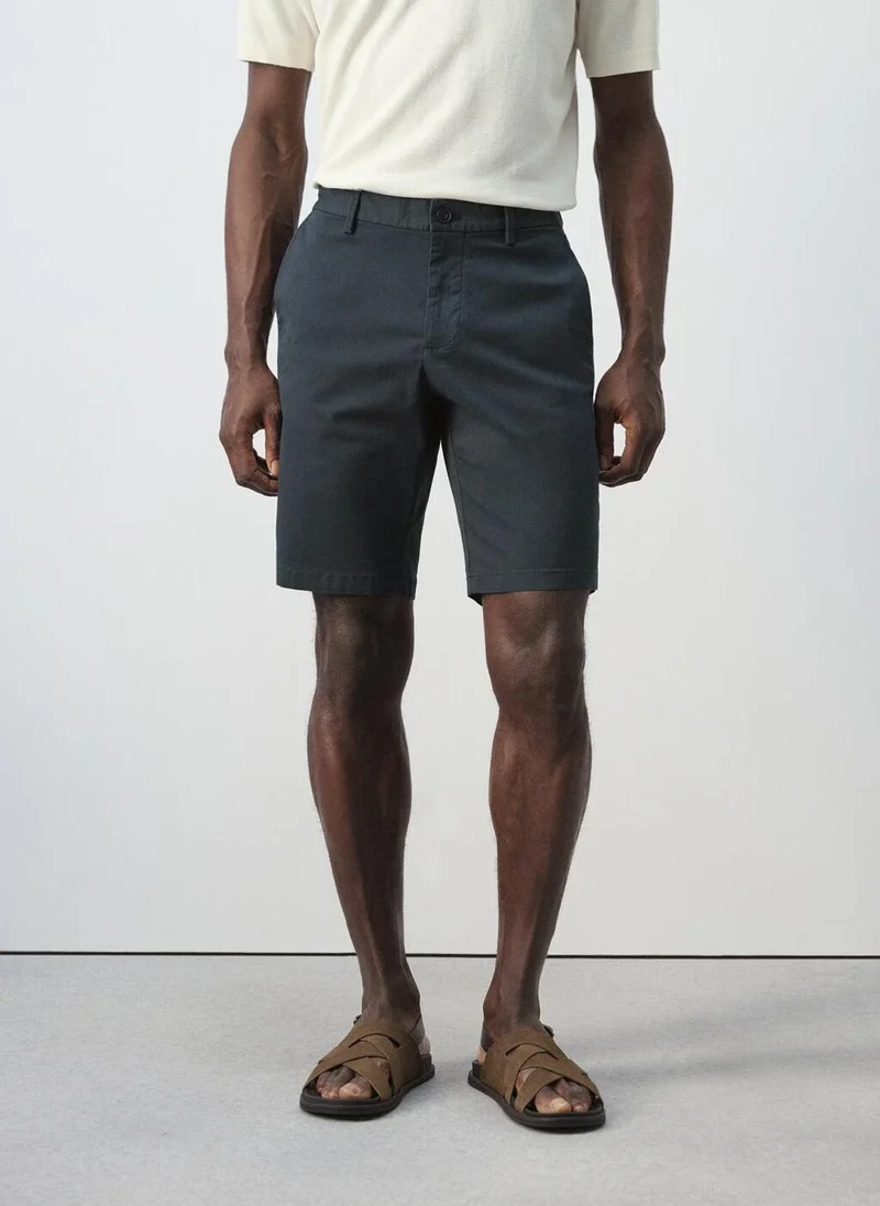 Mango Man Slim-fit chino cotton bermuda shorts