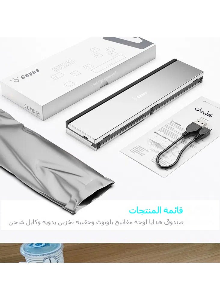 general Foldable Bluetooth Keyboard, Wireless USB Rechargeable Ultra Slim Portable folding Keyboard for IOS Android Windows Smartphone Tablet and Laptop - Image 3