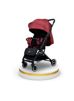 Nurtur Baby Stroller 0 To 36 Months Storage Basket One -Hand Fold Design 5 Point Safety Harness Eva Wheels Black Red  - Image 1