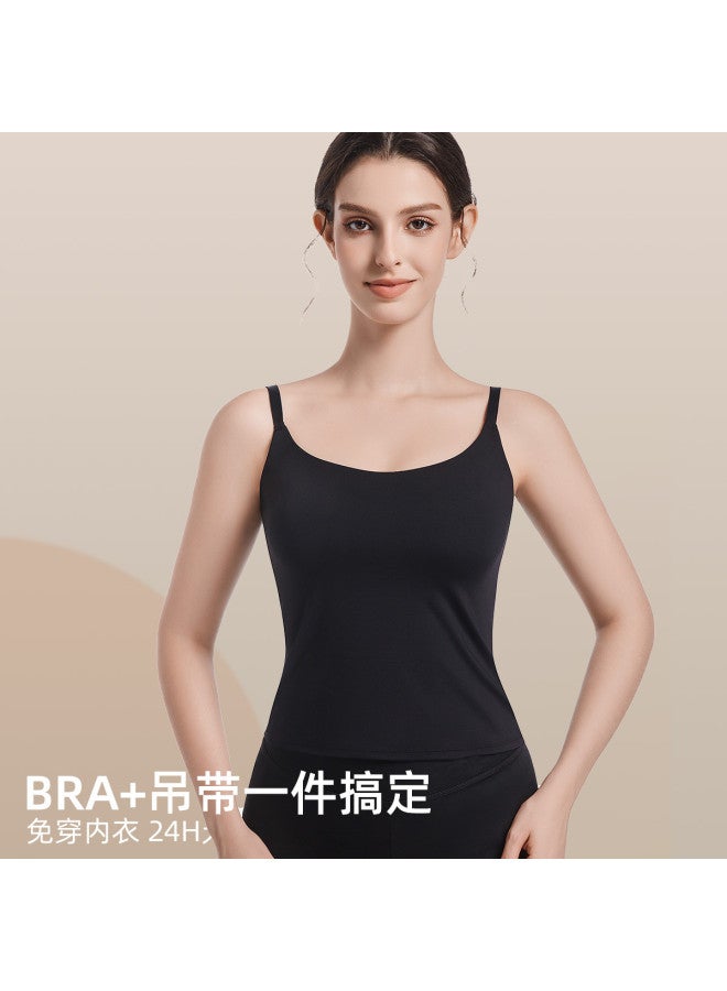 Fenton Women'S Strappy Tank Top With Built-In Bra - Seamless Sports Bra For Workout, Layering Or Outerwear, Comfortable Braless Design - Image 2