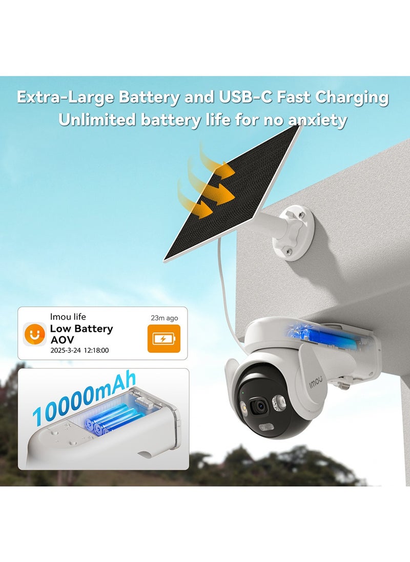 IMOU 5MP Security Camera Solar Battery Camera AOV PT 4G & Wi-Fi Outdoor Camera With Solar Panel Home CCTV Camera 10000mAh Rechargeable Battery Two-way Audio Support up to 512GB SD Card  - Image 3