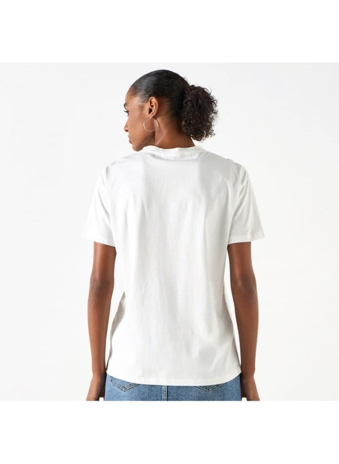 2Xtremz - 2Xtremz Embellished Crew Neck T-shirt with Short Sleeves - Image 1