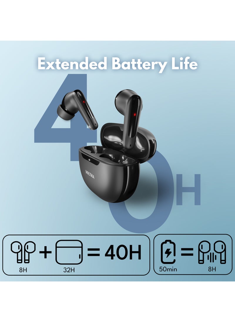 VOLTMA Echobuds In Ear Wireless Bluetooth Earbuds | 5.4 Bluetooth In Ear Earbuds, 40H Playtime Wireless Earbuds, Smart Touch Control Wireless Bluetooth Earphones & True Wireless Earphones for Home Office  - Image 4