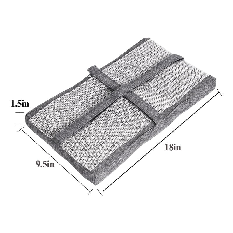 baibu Set of 2 Stool Cushion Rectangular  Super Soft Saddle Stool Pads Bar Stool Cushions with Four Straps- 2 Pads Only (Gray  18x9.5x1.5in) - Image 2