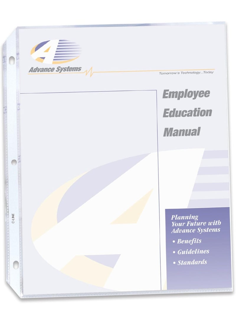 C-Line C-Line Top Loading Super Heavyweight Poly Sheet Protectors, Clear, 11 x 8.5 Inches, 50 per Box (61003)  - Image 2