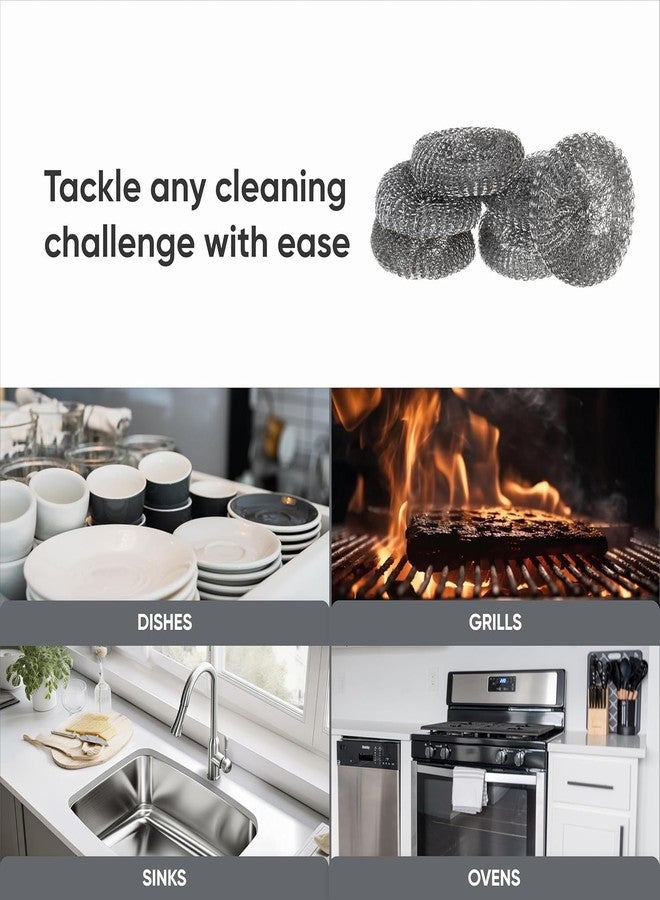 WILDMAKER إسفنجة تنظيف مطبخ شديدة التحمل لا تخدش الأسطح | متينة تدوم طويلاً ومقاومة للروائح | إسفنجة تنظيف لغسالة الأطباق والأواني غير اللاصقة وتنظيف المطبخ | (4، وعاء من الأسلاك الفولاذية) - Image 5