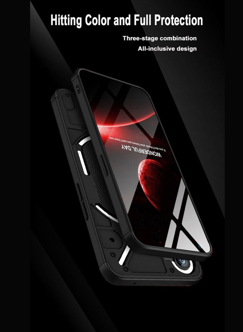 Nothing Phone 1 Case Cover Ultra-Slim PC Anti-Scratch Shockproof Protective Scratch Resistance Back Cover Accessories Protection Compatible with Nothing Phone 1 [3 in 1] - Black