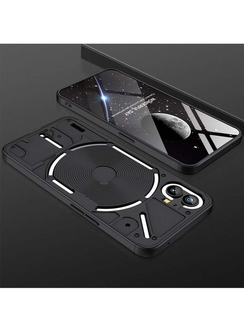 Nothing Phone 1 Case Cover Ultra-Slim PC Anti-Scratch Shockproof Protective Scratch Resistance Back Cover Accessories Protection Compatible with Nothing Phone 1 [3 in 1] - Black
