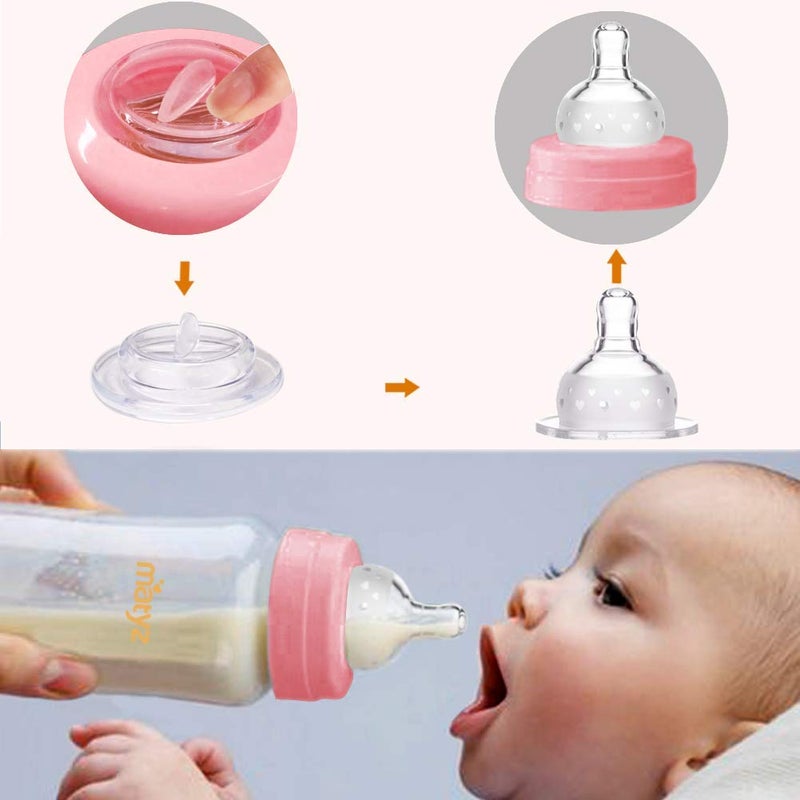 Matyz 4-PACK Breast Milk Collection And Storage Bottles (Pink, 6oz Each) - No BPA Breastmilk Storage Containers With Lids - Pumping Storage Bottles For Philips Avent Medela Spectra Breast Pumps - Image 5