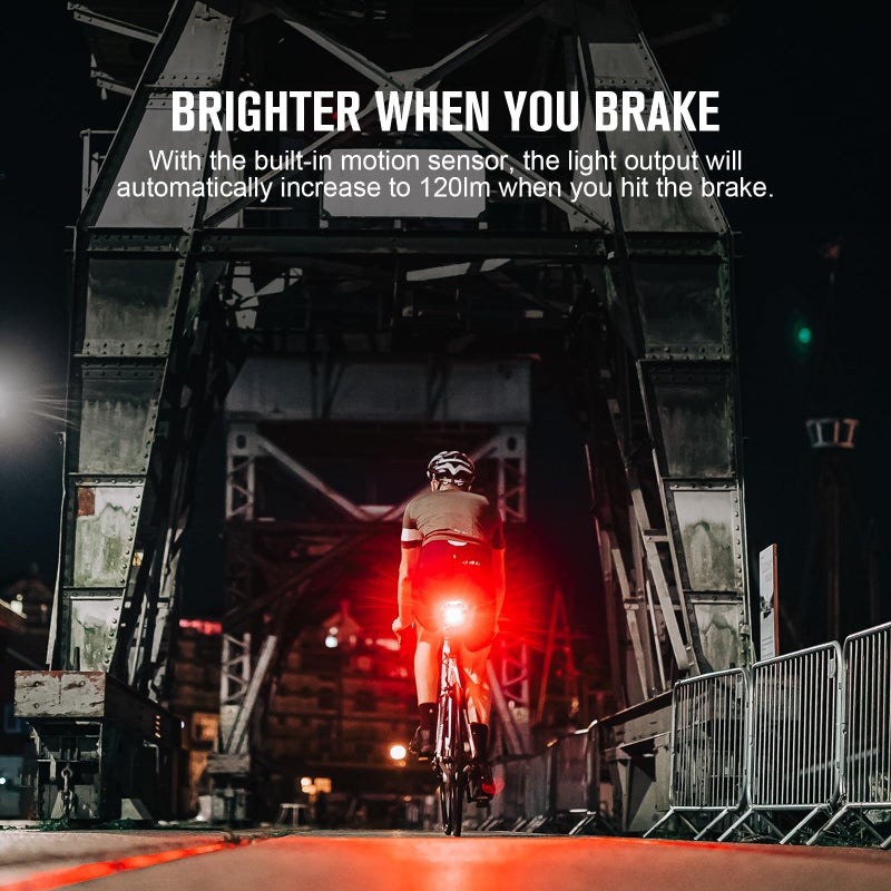 OLIGHT RN 120 C Bike Tail Lights, 120 Lumens and 260 Degree Visibility, 1500m Viewable Range, Rechargeable Bicycle Break Sensing Taillights, IPX6 Waterproof, Road and Urban Cyclists - Image 5