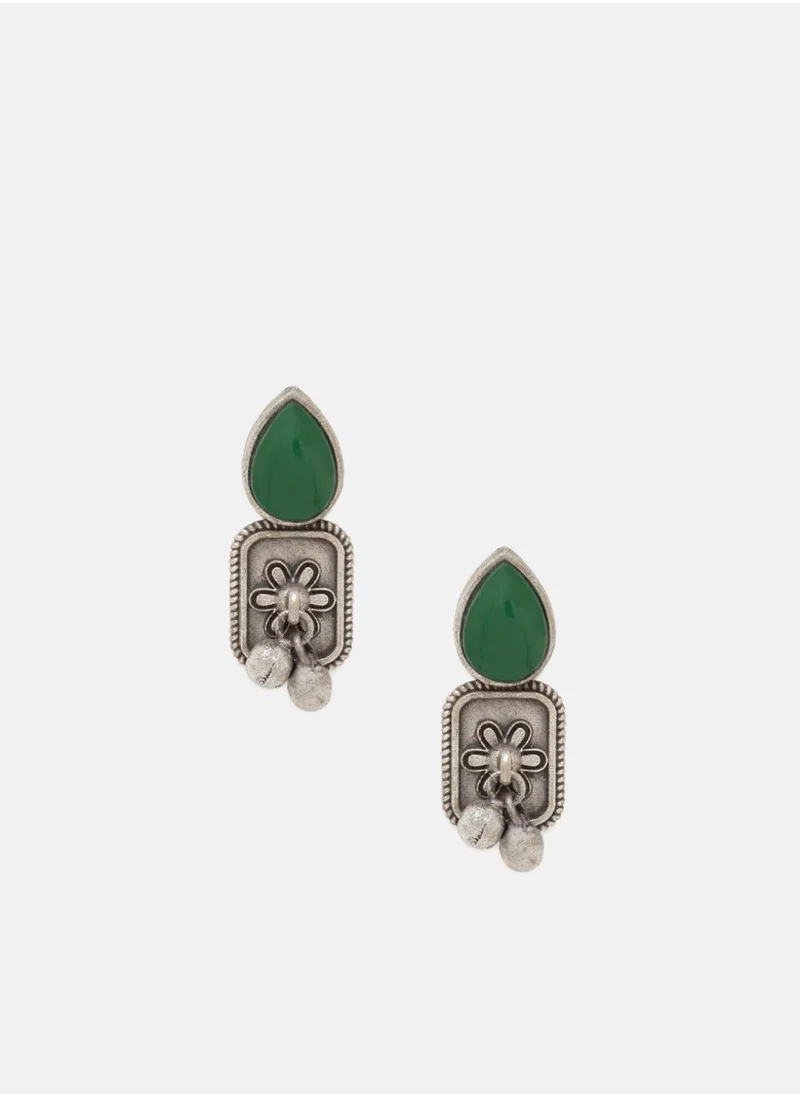 Priyaasi Oxidised Emarld Drop Earrings