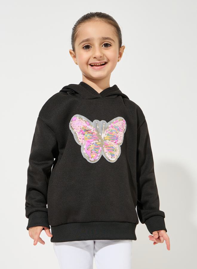 Styli Butterfly Sequin Patch Hoodie - Image 1