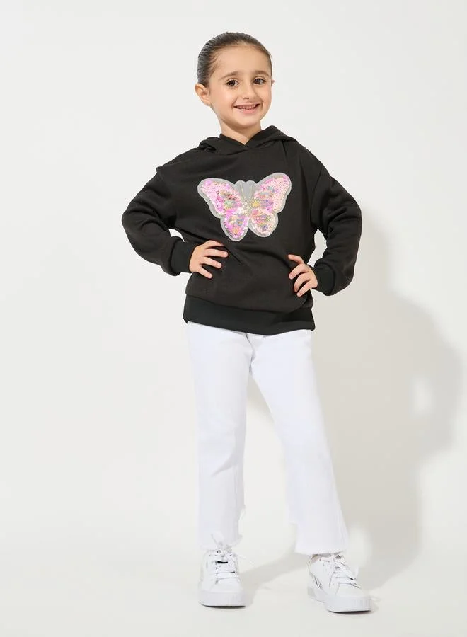 Styli Butterfly Sequin Patch Hoodie