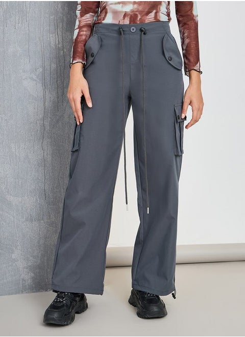 Relaxed Fit Cargo Pants with Toggle Drawstring