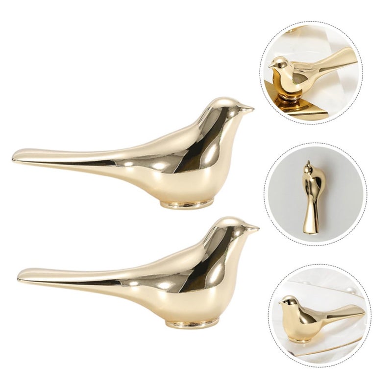 Gold Vintage Bird Shaped Drawer Handles 2pcs Metal Cabinet Pulls Easy Installation - Image 4
