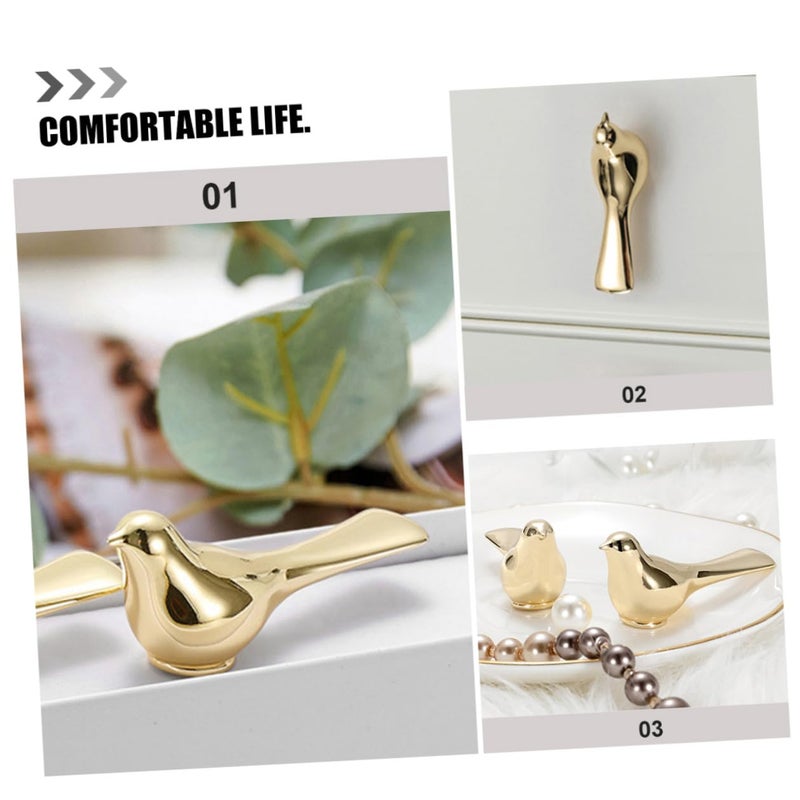 Gold Vintage Bird Shaped Drawer Handles 2pcs Metal Cabinet Pulls Easy Installation - Image 5