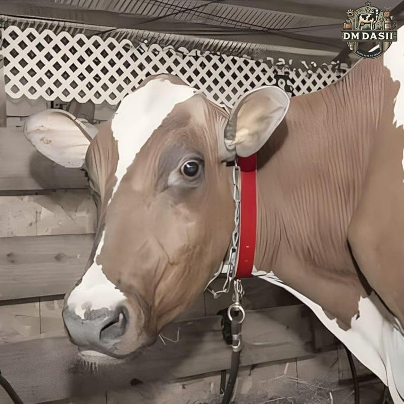 DM DASII MAT DM DASII Durable Cow & Buffalo Collar – Adjustable Nylon/Leather Neck Belt for Livestock, Strong & Waterproof, Comfortable Fit for Cattle, Heavy-Duty Buckle, Ideal for Farms, Dairy Use (RED) - Image 5