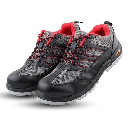 FUEL Armour 4 DD Breathable ISI Marked Synthetic Fabric 140 J Steel Toe Cap Safety Shoes for Men's with Double Density Rubberized PVC Sole (Grey-6UK) - Image 5