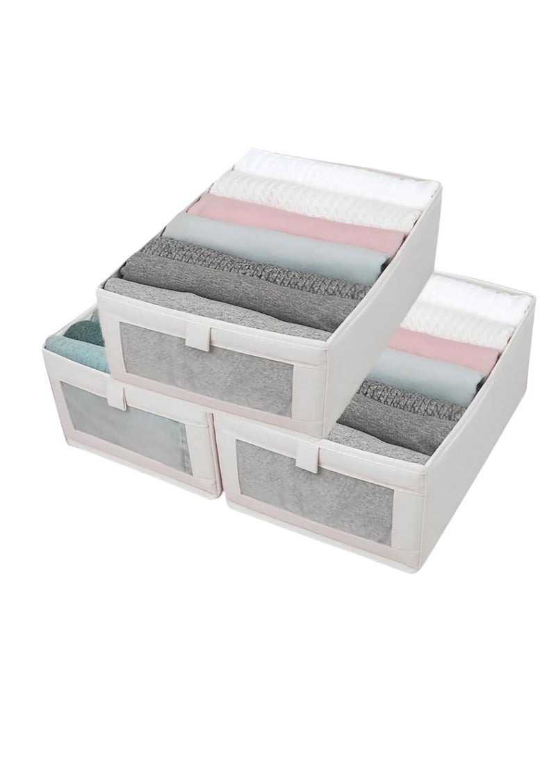 DUNISO 3 pack Drawer Organiser, 7 Grids Clothes Organizer, Elevate your Closet with Foldable Storage Organize, Stylish Wardrobe Organizers and Storage  - Image 5