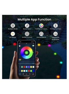 Y&D Outdoor Ground Lights, RGB Garden Lights 32ft Multicolor Pathway 15 Pack IP67 Waterproof Lawn with Alexa, App Control Walkway for Yard, Patio, Decor  - Image 3