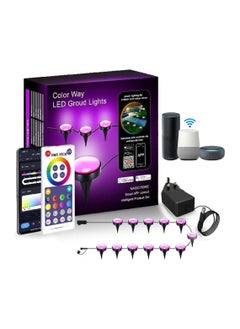 Y&D Outdoor Ground Lights, RGB Garden Lights 32ft Multicolor Pathway 15 Pack IP67 Waterproof Lawn with Alexa, App Control Walkway for Yard, Patio, Decor  - Image 1