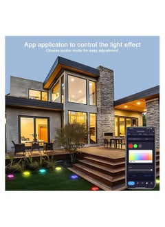 Y&D Outdoor Ground Lights, RGB Garden Lights 32ft Multicolor Pathway 15 Pack IP67 Waterproof Lawn with Alexa, App Control Walkway for Yard, Patio, Decor  - Image 5