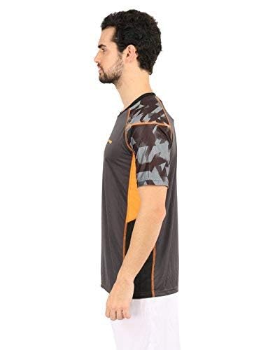 Vector X OMT-117 Men's Round Neck Tshirt (Grey-Orange) - Image 2