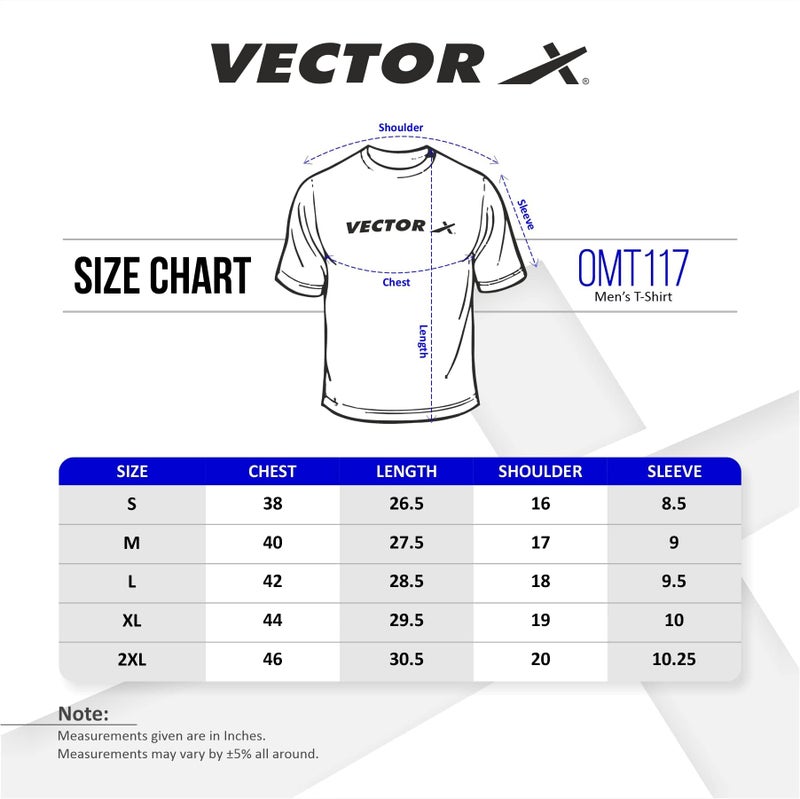 Vector X OMT-117 Men's Round Neck Tshirt (Grey-Orange) - Image 3