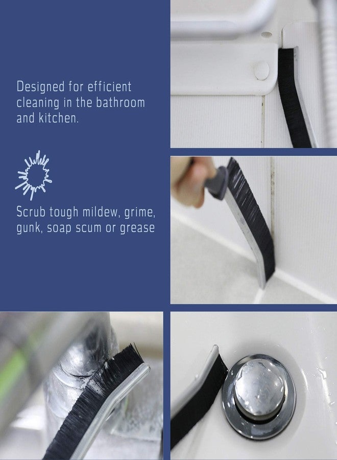 FAYINA Grout Cleaner Scrub Brush Deep Tile Joints - Stiff Angled Bristles for Showers, Bathtubs, Kitchens - Multi-Surface All-Around Household Cleaning Tool - Image 2