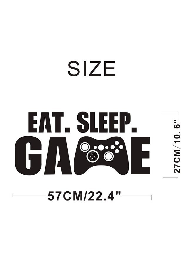 Yyart Yyart Eat Sleep Game Wall Decal Gamer Controller Wall Stickers Vinyl Wall Decal for Kids Bedroom Vinyl Wall Art Decals Nursery Decor A55 (Black)  - Image 5