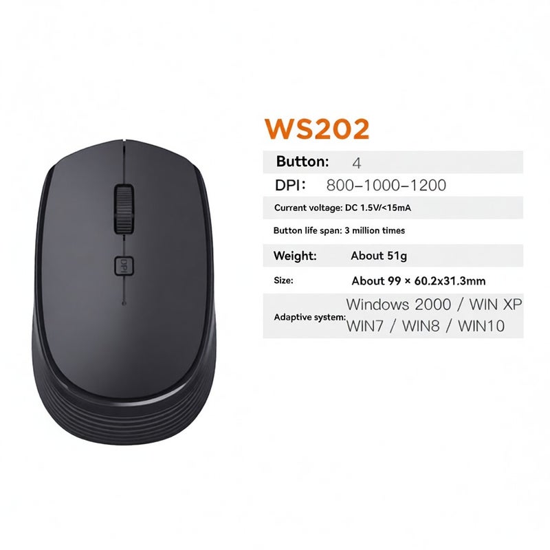 WS202 لابتوب لاسلكي سطح المكتب لابتوب عالمي ألعاب منزلي صغير مع مستقبل USB - Image 5