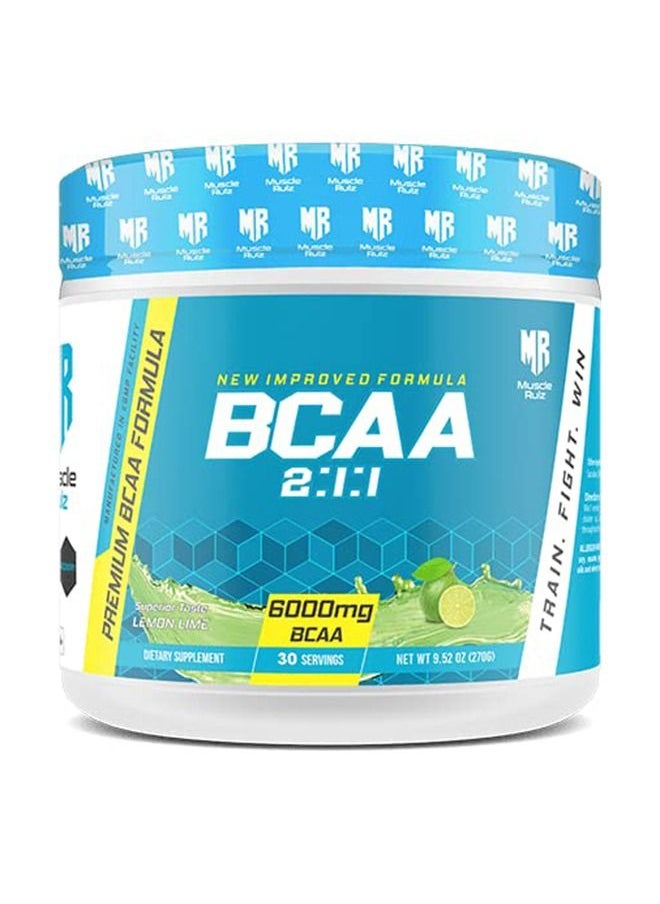 Muscle Rulz Muscle Rulz BCAA+B6-6000mg BCAA - 30 Servings (Lemon Lime)  - Image 1