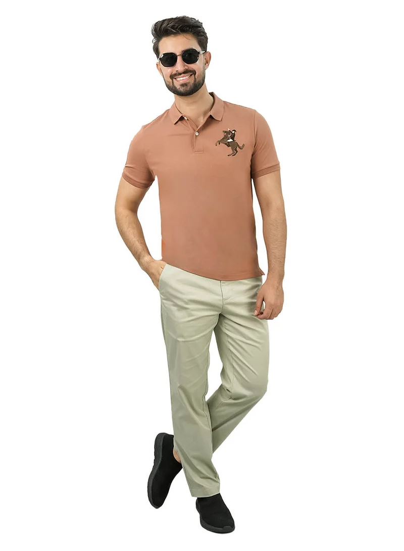 GIORDANO Men's Slim Fit Cotton Short Sleeve Napoleon Polo