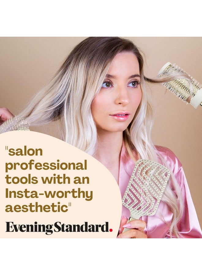 Luxury Hair Brush Gift Set for Women & Girls - Lily England 4-Piece Professional Styling Collection - Premium Ladies Gift Set | Elegant Gifts for Women for All Hair Types - Beige & Gold