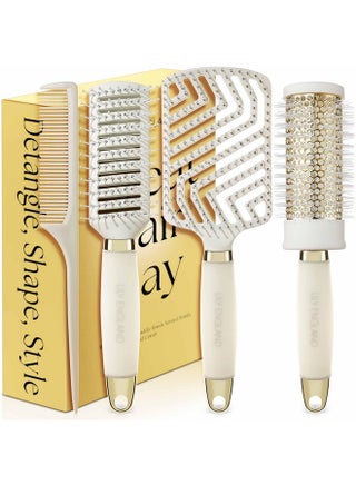 Luxury Hair Brush Gift Set for Women & Girls - Lily England 4-Piece Professional Styling Collection - Premium Ladies Gift Set | Elegant Gifts for Women for All Hair Types - Beige & Gold - pzsku/ZABE7075CAFB66061CDF3Z/45/1745410946/8b2b6e2f-dfa0-4c55-93e5-9d0c6657a464