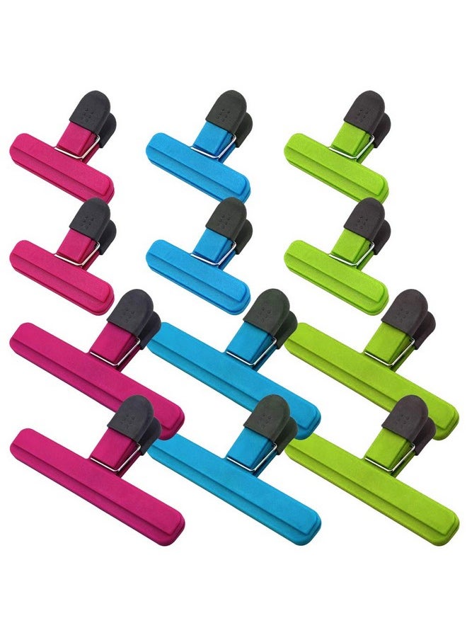 SourceTon - Pack of 12 Chip Bag Clips, SourceTon Heavy Duty Food Clips (6 Large & 6 Small Size) Assorted Colors for Coffee and Food Bags - Image 1
