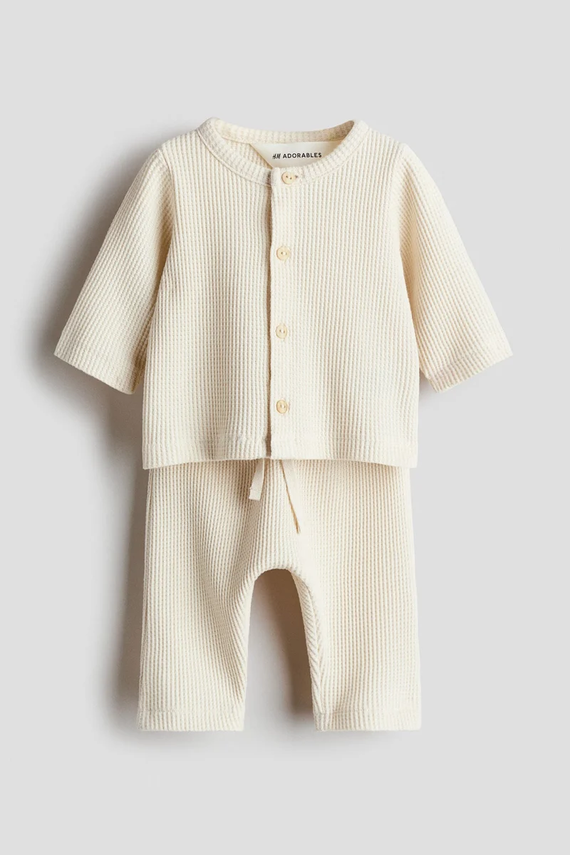 H&M 2-piece waffled cotton set