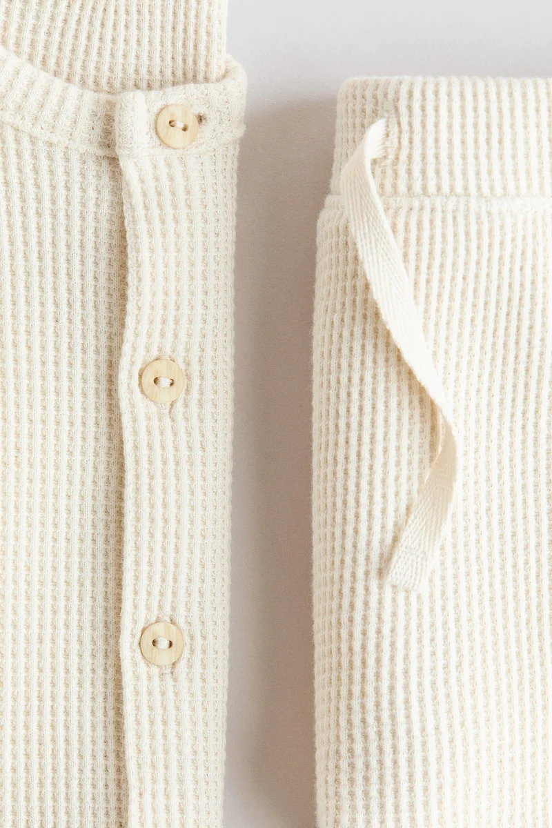 H&M 2-piece waffled cotton set