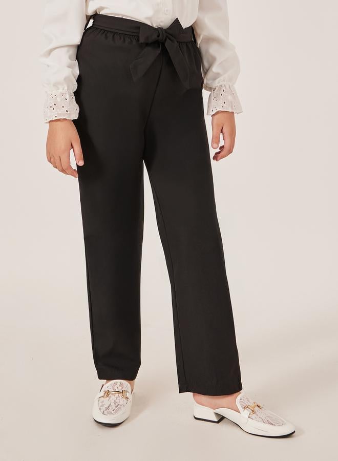 Styli Schiffli Detail Buttoned Top and Wide Leg Pants Set  - Image 5
