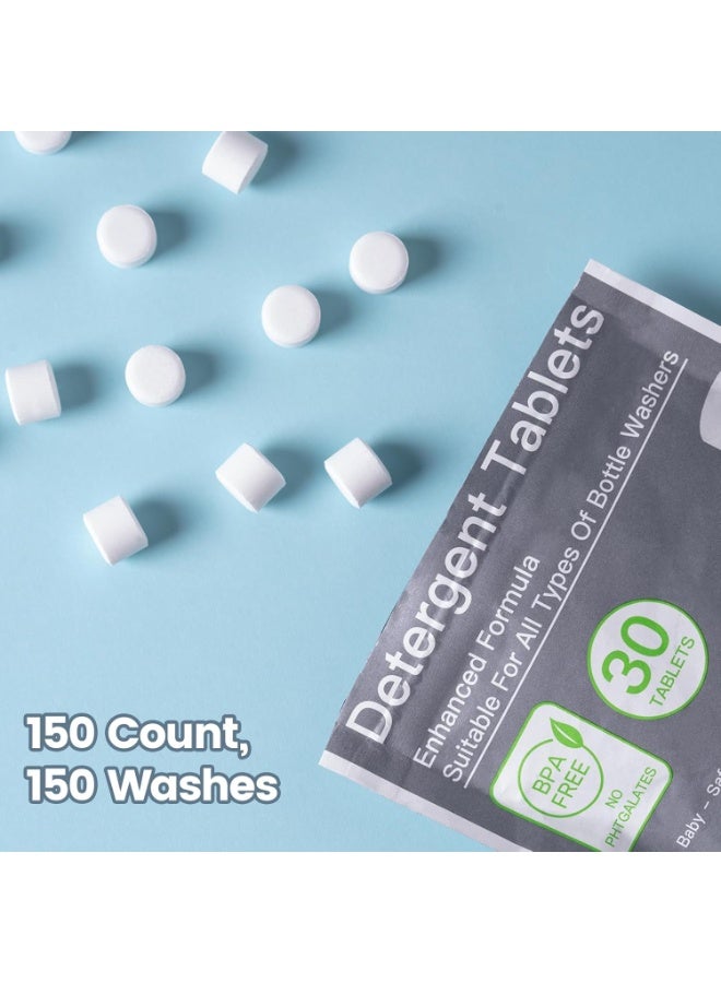 NCVI 150 قطعة من أقراص المنظفات لغسل الزجاجات متوافقة مع مومكوزي، بيبي بريزا، غراونسي، تنظيف فعال وسهل الاستخدام، ومناسب لجميع غسالات زجاجات الأطفال - Image 4