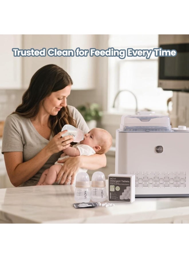 NCVI 150 قطعة من أقراص المنظفات لغسل الزجاجات متوافقة مع مومكوزي، بيبي بريزا، غراونسي، تنظيف فعال وسهل الاستخدام، ومناسب لجميع غسالات زجاجات الأطفال - Image 3