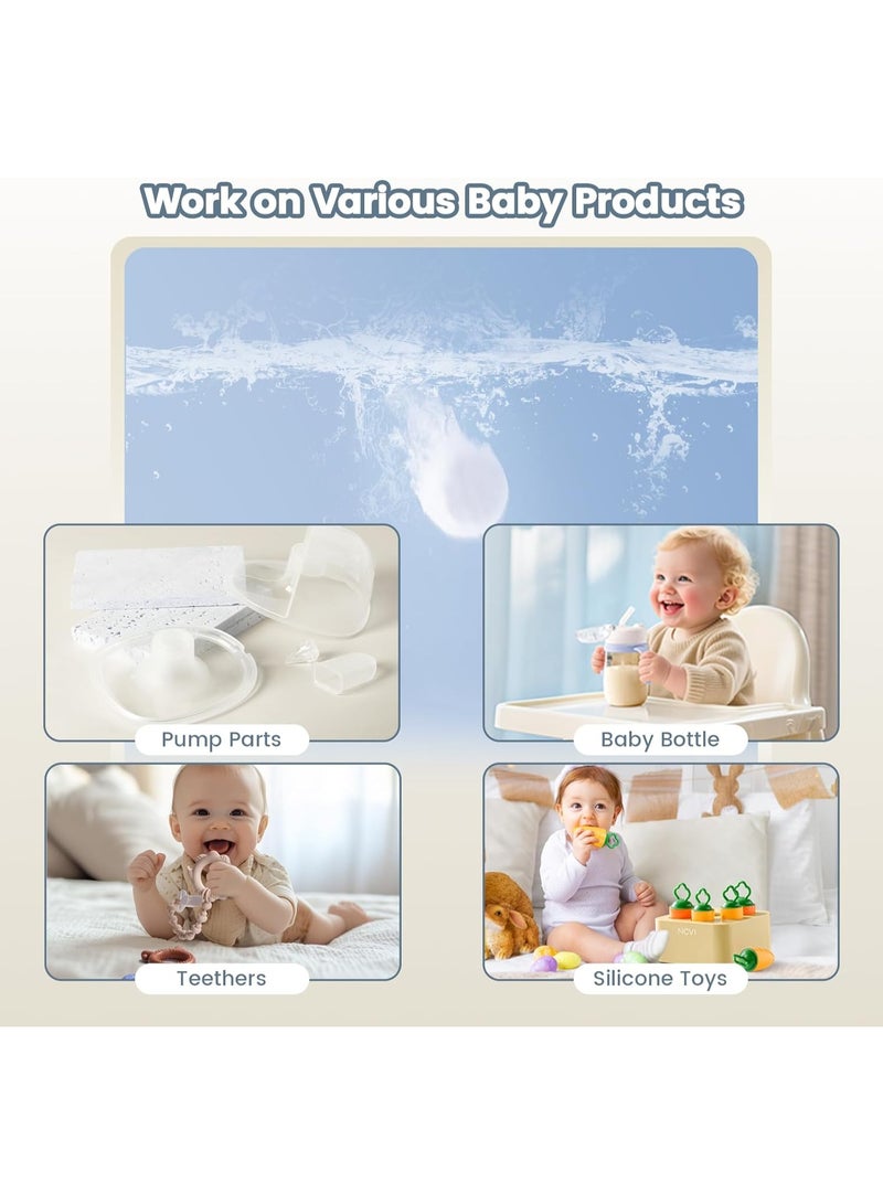 NCVI 150 قطعة من أقراص المنظفات لغسل الزجاجات متوافقة مع مومكوزي، بيبي بريزا، غراونسي، تنظيف فعال وسهل الاستخدام، ومناسب لجميع غسالات زجاجات الأطفال - Image 5