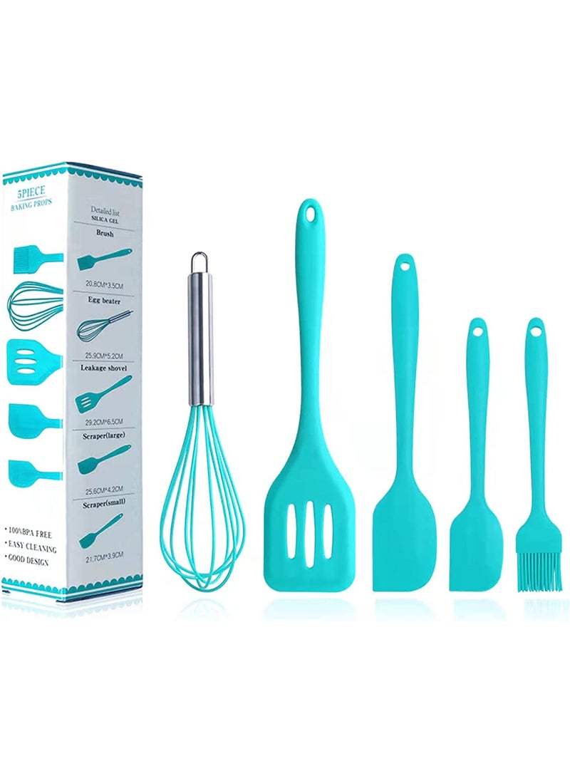 Ramkuwar with device of R Ramkuwar with device of R 5 Piece Silicone Baking Utensils Kitchen Set Blue 5 Piece  - Image 1