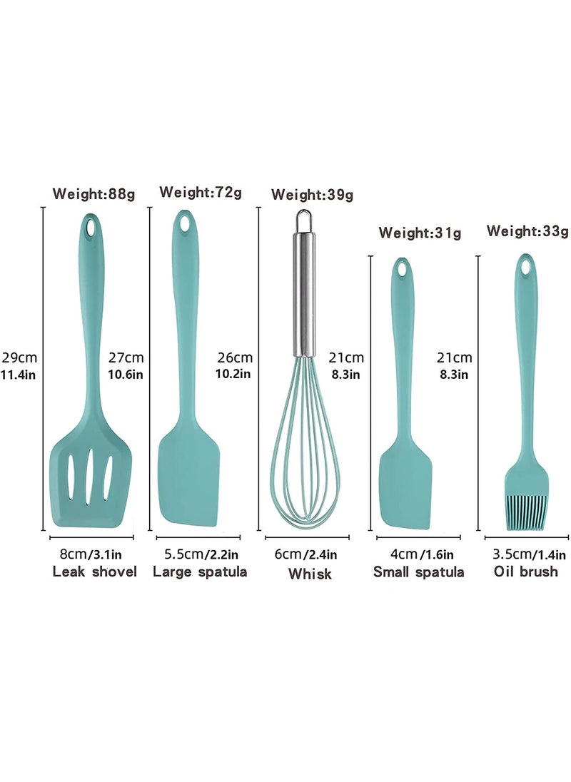 Ramkuwar with device of R Ramkuwar with device of R 5 Piece Silicone Baking Utensils Kitchen Set Blue 5 Piece  - Image 2