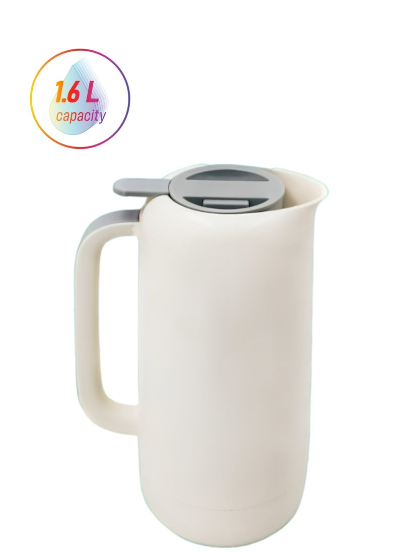 BASURRAH Thermos for tea and coffee from Basurrah white 1.6 liter  - Image 1
