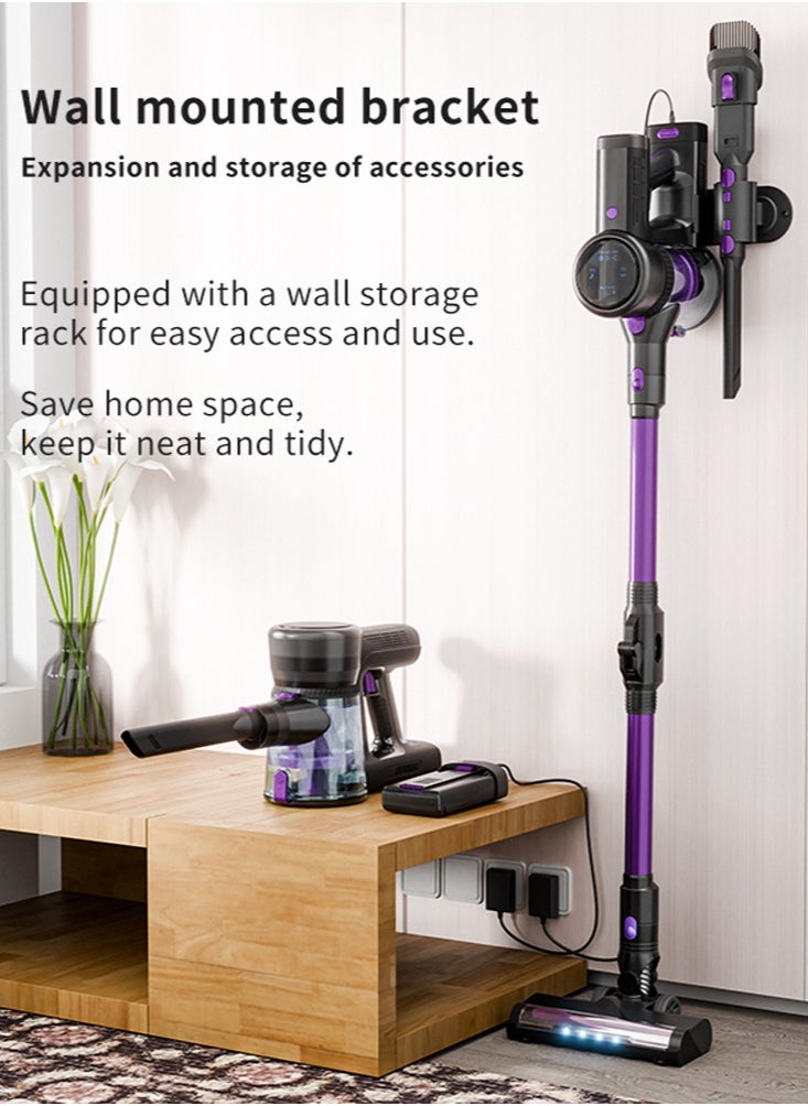 Joshberg Cordless Vacuum Cleaner, 250W 22000pa Powerful Vacuum, LED Touch Display, Up to 40Mins Rechargeable Battery, Bendable Wand Lightweigh Vacuum Cleaners for Home Anti-Tangled for Hardwood Floor, Carpets, Pet Hair  - Image 5